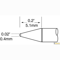 Metcal UFTC-7CN04. Паяльное жало для MX-UF конус 0.4 &times; 5.0 мм