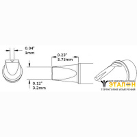 Metcal CVC-7VG0032P. Паяльное жало для СV/MX клин с выемкой 3.2 &times; 5.75 мм