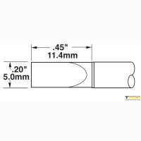 Metcal CVC-8CH0050A (замена STTC-865V1). Паяльное жало для СV/MX клин 5.0 &times; 11.4 мм
