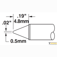 Metcal STTC-016. Паяльное жало для MX конус 0.5 &times; 4.8 мм