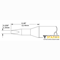 Metcal CVC-8CH0015A. Паяльное жало для СV/MX клин удлиненный 1.5 × 12.4 мм
