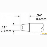 Metcal CVC-8CH0034S (замена STTC-803V1). Паяльное жало для СV/MX клин 3 мм