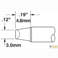 Metcal CVC-9CH0030S (замена STTC-813). Паяльное жало для СV/MX клин 45° 3.0 × 4.8 мм