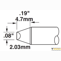 Metcal STTC-014. Паяльное жало для MX клин 45&deg; 2.00 &times; 4.7 мм