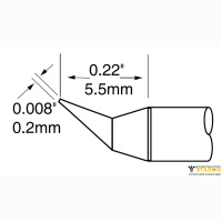 Metcal UFTC-7CNB02. Паяльное жало для MX-UF конус изогнутый 0.2 &times; 5.5 мм