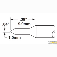 Metcal STTC-131. Паяльное жало для MX конус тонкий 1.0 &times; 9.9 мм
