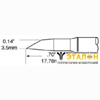 Metcal SFP-DRH35. Паяльное жало для MFR-H1 миниволна удлиненная 3.5 &times; 17.78 мм