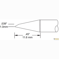 Metcal SCP-DRH610. Паяльное жало для MFR-H1 миниволна 1.0 &times; 11.6 мм