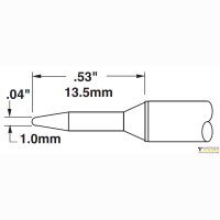 Metcal CVC-5CN0010A (замена STTC-501). Паяльное жало для СV/MX конус тонкий 1.0 &times; 13.5 мм