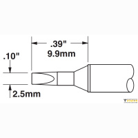 Metcal CVC-6CH0025S (замена STTC-036). Паяльное жало для СV/MX клин 2.5 × 9.9 мм