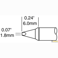 Metcal CVC-5CH0018P (замена STTC-537P). Паяльное жало для СV/MX клин 1.78 × 6 мм