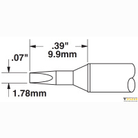 Metcal CVC-8CH0018S (замена STTC-837V1). Паяльное жало для СV/MX клин 1.78 × 9.9 мм
