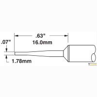 Metcal CVC-6CH0018A (замена STTC-042). Паяльное жало для СV/MX клин удлиненный 60&deg; 1.78 &times; 16.0 мм