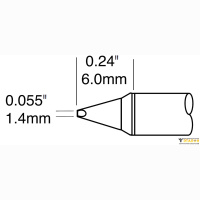 Metcal CVC-5CH0014P (замена STTC-538P). Паяльное жало для СV/MX клин 1.5 × 6 мм