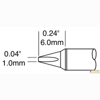 Metcal CVC-5CH0010P (замена STTC-525P). Паяльное жало для СV/MX клин 1.0 &times; 6 мм