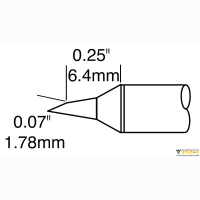 Metcal CVC-6BV6018P (замена STTC-047P). Паяльное жало для СV/MX скос 60&deg; 1.78 &times; 6.4 мм