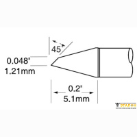 Metcal UFTC-7DRH412. Паяльное жало для MX-UF микроволна 1.2 &times; 5 мм