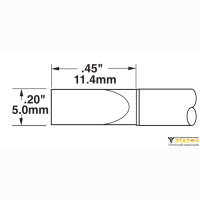 Metcal STTC-165. Паяльное жало для MX клиновидное 5.0 &times; 11.4 мм