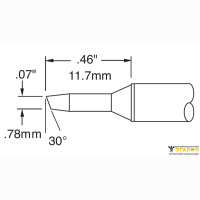 Metcal STTC-505. Паяльное жало для MX скос 30° 1.78 × 11.7 мм