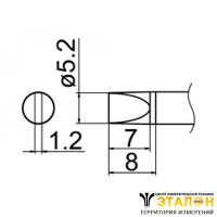 T12-D52 - паяльная сменная композитная головка для станций FX-950/ FX-951/FX-952/FM-203