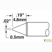 Metcal STTC-116. Паяльное жало для MX конус 0.5 &times; 4.8 мм
