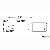 Metcal STTC-501. Паяльное жало для MX конус тонкий 1.0 &times; 13.5 мм