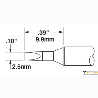 Metcal STTC-536. Паяльное жало для MX клиновидное 2.5 × 9.9 мм