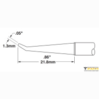 Metcal STTC-541. Паяльное жало для MX конус изогнутый 30° удлиненный 1.3 × 21.8 мм