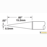 Metcal STTC-543. Паяльное жало для MX конус удлиненный 0.5 × 15.2 мм
