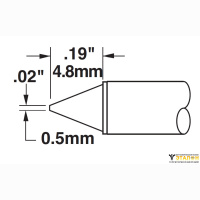 Metcal STTC-816. Паяльное жало для MX конус 0.5 &times; 4.8 мм