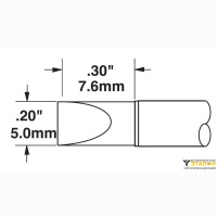 Metcal STTC-017. Паяльное жало для MX клиновидное 5.0 × 7.6 мм