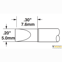 Metcal STTC-517. Паяльное жало для MX клиновидное 5.0 &times; 7.6 мм