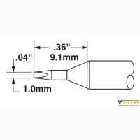 Metcal STTC-525. Паяльное жало для MX клиновидное 1.0 &times; 9.1 мм