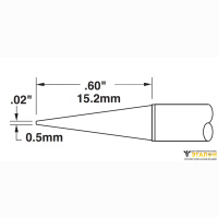 Metcal STTC-143. Паяльное жало для MX конус удлиненный 0.5 &times; 15.2 мм