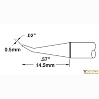 Metcal STTC-144. Паяльное жало для MX конус удлиненный изогнутый 30&deg; 0.5 &times; 14.5 мм