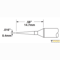 Metcal STTC-145. Паяльное жало для MX конус удлиненный 0.4 × 14.7 мм