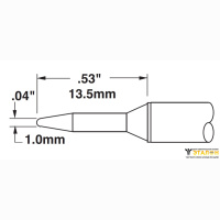 Metcal STTC-001. Паяльное жало для MX конус 1.0 &times; 13.5 мм