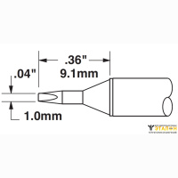 Metcal STTC-025. Паяльное жало для MX клиновидное 1.0 &times; 9.1 мм