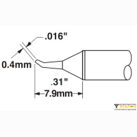 Metcal STTC-026. Паяльное жало для MX конус изогнутый 30&deg; 0.4 &times; 7.9 мм