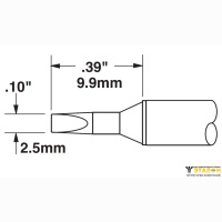 Metcal STTC-036. Паяльное жало для MX клиновидное 2.5 &times; 9.9 мм