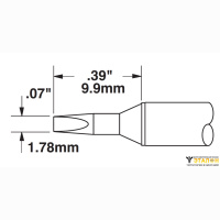 Metcal STTC-037. Паяльное жало для MX клиновидное 1.78 &times; 9.9 мм