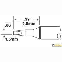 Metcal STTC-038. Паяльное жало для MX клиновидное 1.5 &times; 9.9 мм