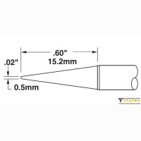Metcal STTC-043. Паяльное жало для MX конус удлиненный 0.5 × 15.2 мм