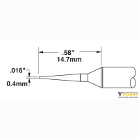 Metcal STTC-045. Паяльное жало для MX конус удлиненный 0.4 &times; 14.7 мм