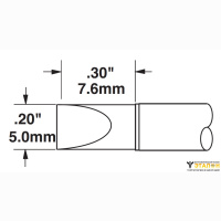 Metcal STTC-117. Паяльное жало для MX клиновидное 5.0 &times; 7.6 мм