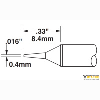 Metcal STTC-122. Паяльное жало для MX конус тонкий 0.4 &times; 8.4 мм