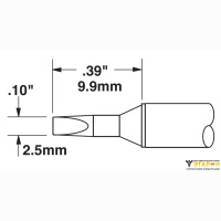 Metcal STTC-136. Паяльное жало для MX клиновидное 2.5 &times; 9.9 мм