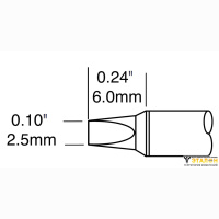 Metcal STTC-136P. Паяльное жало для MX клиновидное 2.5 &times; 6.0 мм