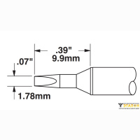 Metcal STTC-137. Паяльное жало для MX клиновидное 1.78 &times; 9.9 мм