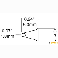 Metcal STTC-137P. Паяльное жало для MX клиновидное 1.78 &times; 6.0 мм